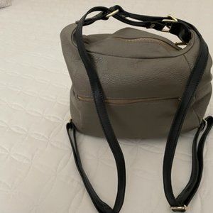 Valentina Camel Pebble Leather Backpack / Purse